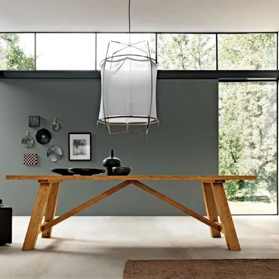 Tavolo in legno massello finitura Groove Style di FGF Mobili