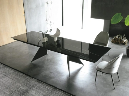 Tavolo allungabile Vela finitura Glass Decor di Sedit