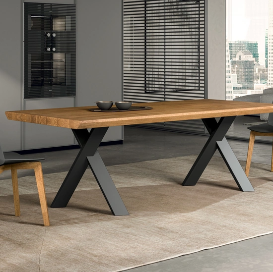 Tavolo Walking in rovere e metallo di FGF Mobili