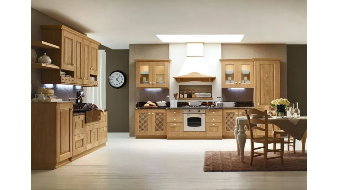 Cucina Classica lineare Carola in Rovere Naturale di Arrex