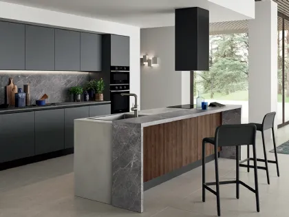 Cucina Moderna in laccato opaco con isola Easy 002 di Ar-due