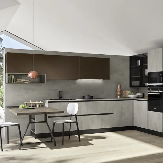 Cucina Moderna angolare con penisola Easy 010 di Ar-due