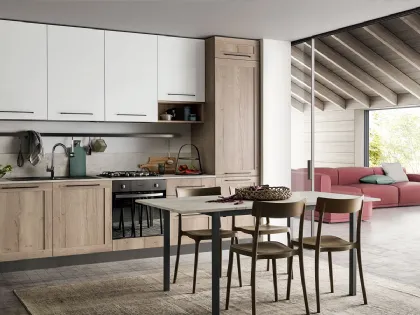 Cucina Moderna effetto legno e laccato Easy 027 di Ar-due