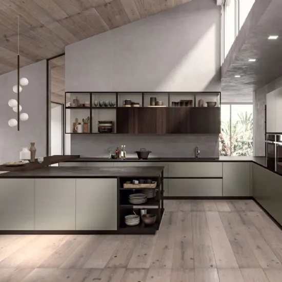 Cucina Moderna angolare Area 22 Job in laccato di Dibiesse