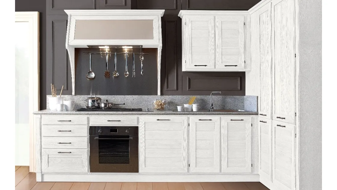 Cucina Moderna angolare Clohe Bianco di Le Cucine dei Mastri