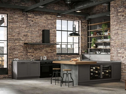 Cucina Moderna con penisola Curry Industrial di Arrex