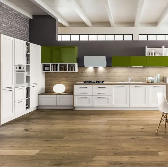 Cucina Moderna Curry mod Timo colore Oliva di Arrex