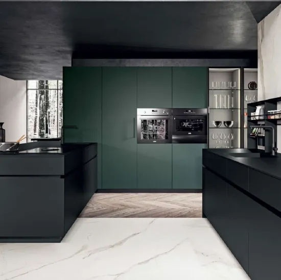 Cucina Moderna Area 22 30 gradi 02 in laccato opaco di Dibiesse