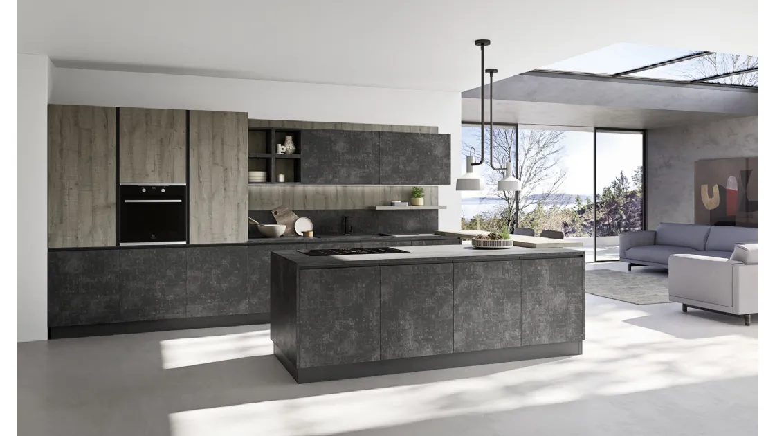 Cucina Moderna con penisola Easy 002 di Ar-due