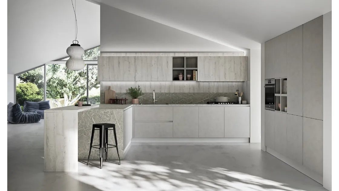 Cucina Moderna con penisola Easy 003 di Ar-due