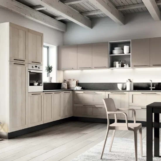 Cucina Moderna ad angolo effetto Rovere Easy 020 di Ar-due