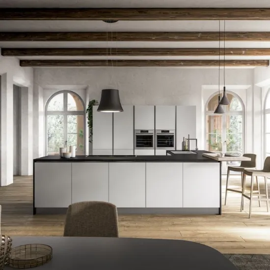Cucina Moderna Fenix Soft Touch Bianco di Arrex