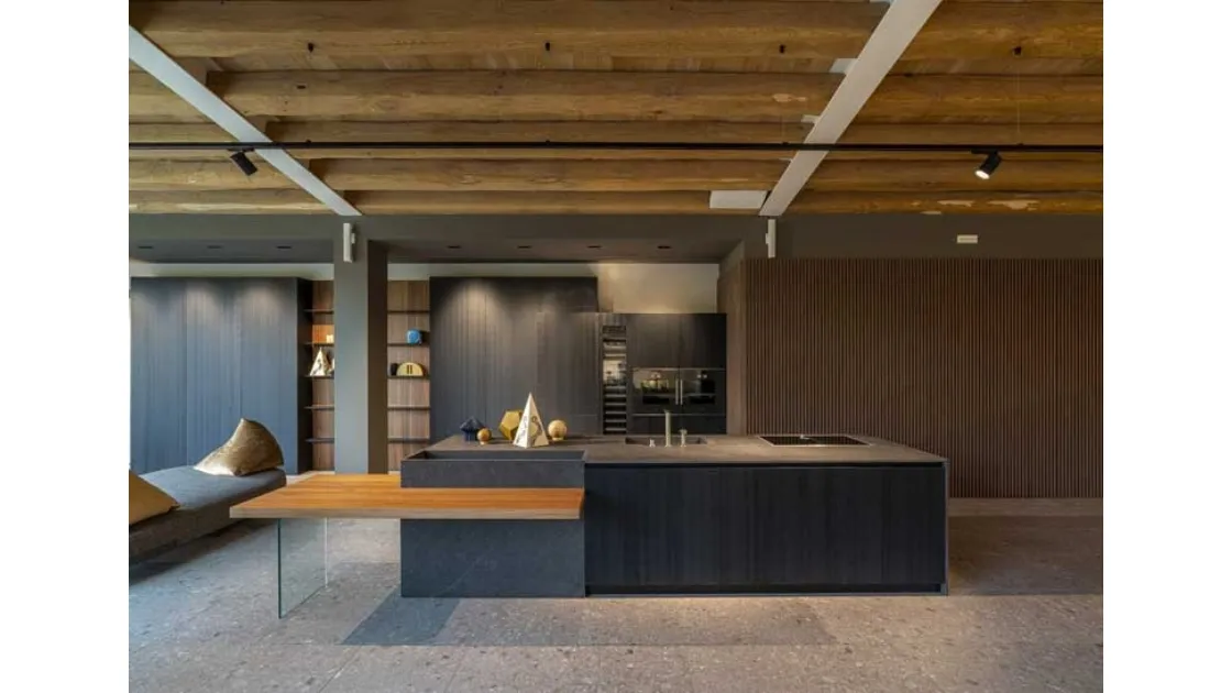Cucina Moderna lineare in essenza di rovere Filo 01 di Dibiesse
