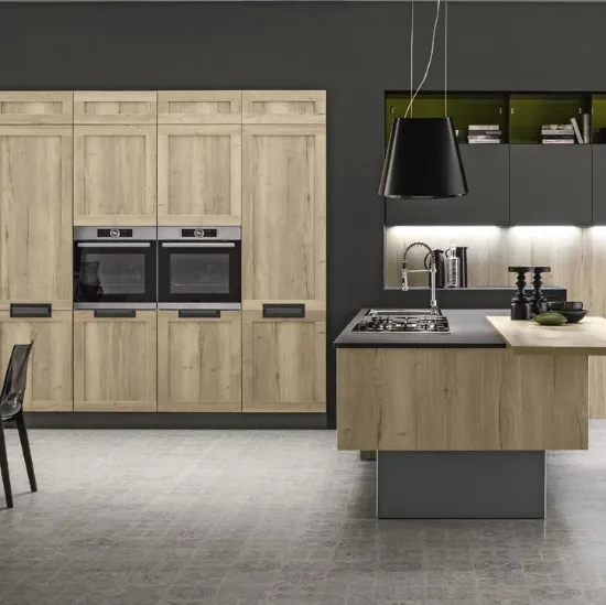 Cucina Moderna Iside Regina Farro e Grigio Orione laccato di Arrex