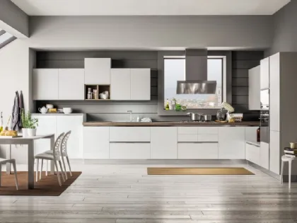 Cucina Moderna angolare Mango in Frassinato Artico e Platino di Arrex