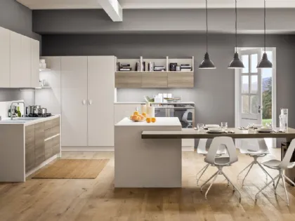 Cucina Moderna con isola Mango in Frassinato Style e Corda di Arrex