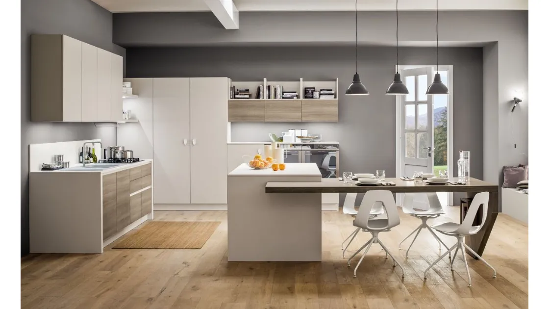 Cucina Moderna con isola Mango in Frassinato Style e Corda di Arrex