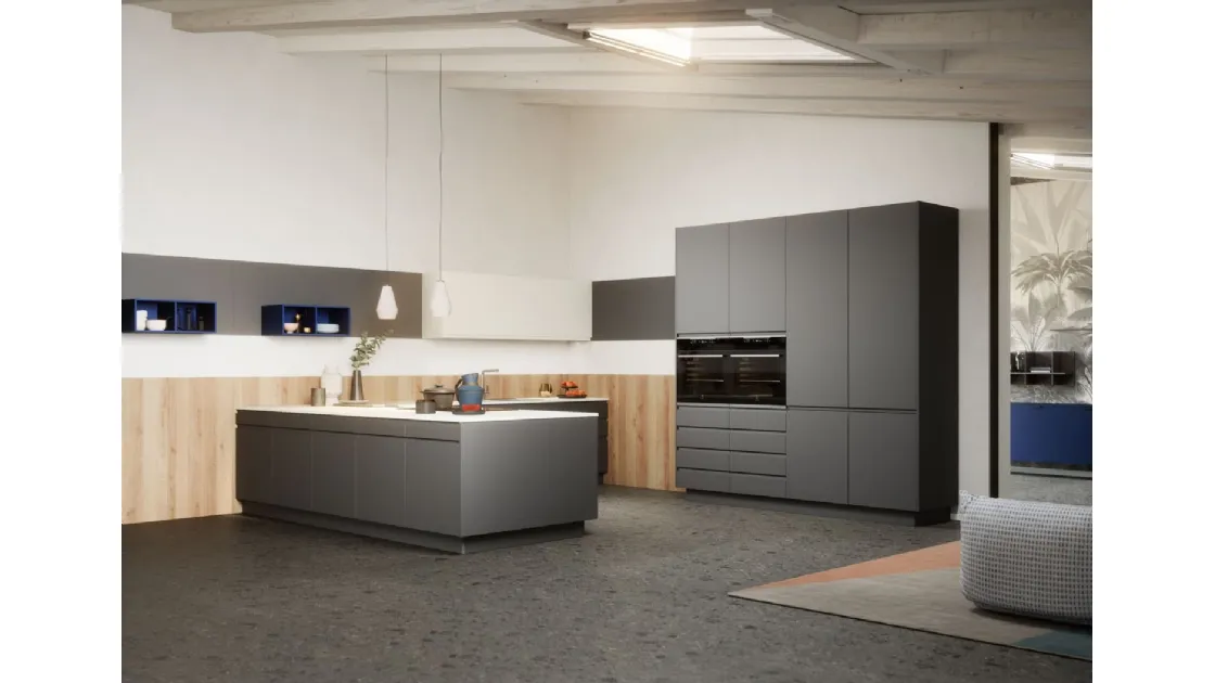 Cucina Moderna angolare in laccato opaco Smile di Dibiesse