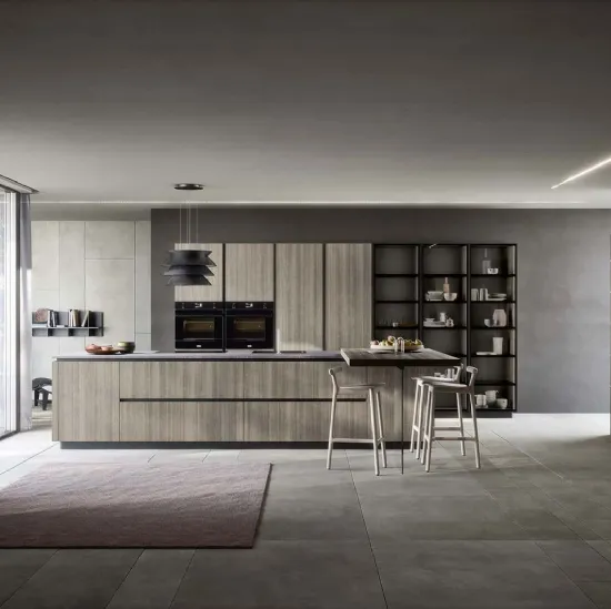 Cucina Moderna con penisola Spring Gola 01 in melaminico di Dibiesse
