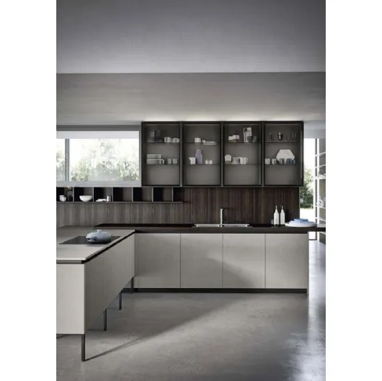 Cucina Moderna angolare Spring Gola 03 in melaminico di Dibiesse