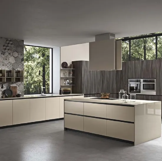 Cucina Moderna con isola Spring Job 01 in melaminico di Dibiesse