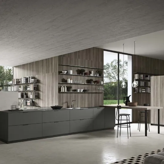 Cucina Moderna lineare Spring Pro 02 in melaminico di Dibiesse