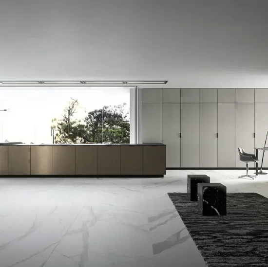 Cucina Moderna in linea Vestimi 02 in metallo brunito di Dibiesse