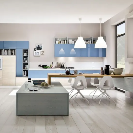 Cucina Moderna Zenzero Rovere Naturale e laccato Cielo di Arrex